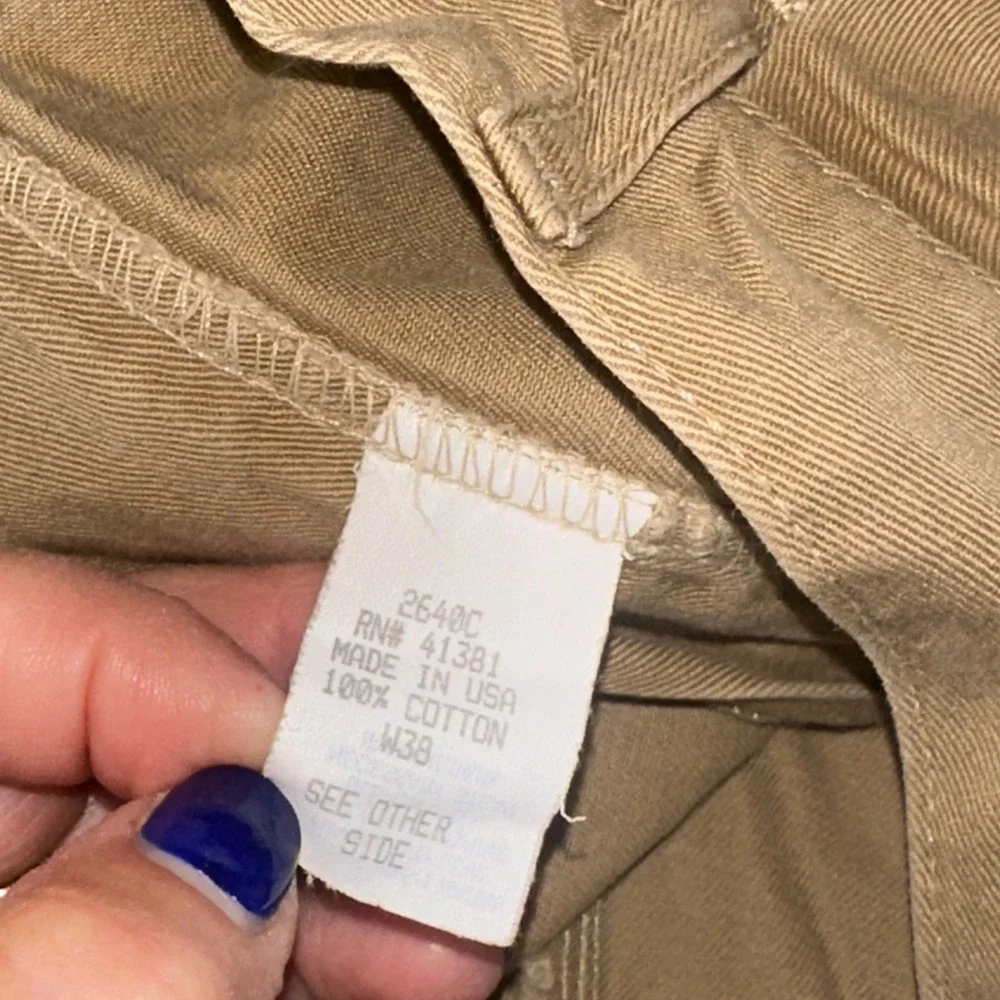 Polo Ralph Lauren Mens 38 Khaki Tan Pleated Chino Shorts 100% Cotton Made in USA